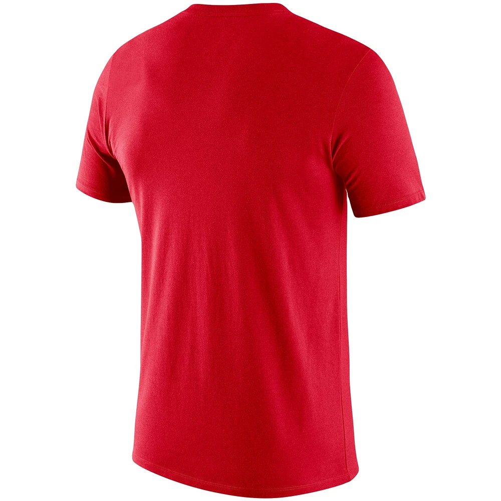 T-shirt de performance coupe slim Nike pour hommes, Georgia Bulldogs Baseball Logo Stack Legend, rouge