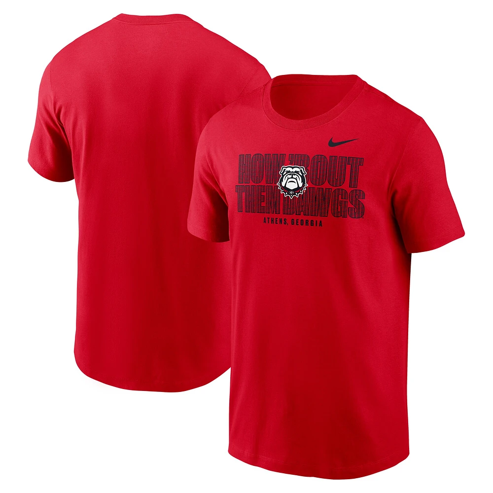 Men's Nike Red Georgia Bulldogs Campus Local T-Shirt