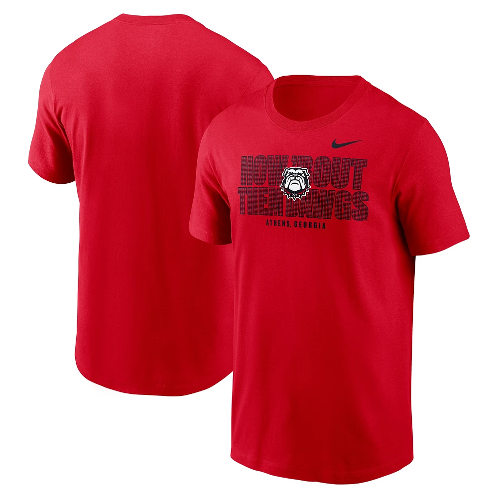 Men's Nike Red Georgia Bulldogs Campus Local T-Shirt