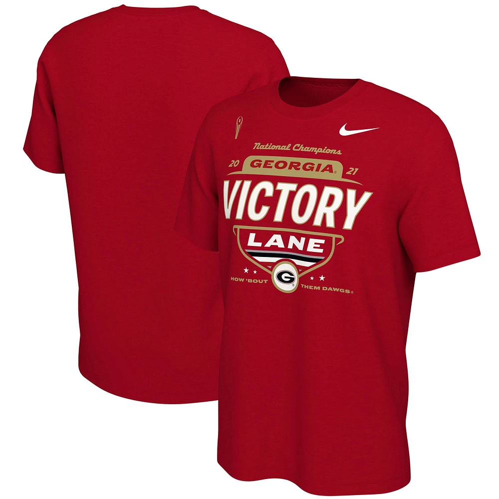 T-shirt pour homme Nike Georgia Bulldogs College Football Playoff 2021 National Champions Locker Room - Rouge