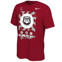 T-shirt Nike Georgia Bulldogs College Football Playoff 2022 Peach Bowl Media Night pour homme, rouge