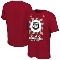 T-shirt Nike Georgia Bulldogs College Football Playoff 2022 Peach Bowl Media Night pour homme, rouge