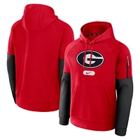 Men's Nike Red Georgia Bulldogs Fitness Raglan Performance Pullover Hoodie