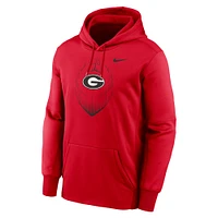 Men's Nike Red Georgia Bulldogs Icon Football Performance Pullover Hoodie