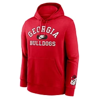 Men's Nike Red Georgia Bulldogs Legacy Foundational Two-Hit Club Performance Pullover Hoodie