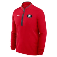 Pull Nike Victory Performance demi-zip léger pour homme des Georgia Bulldogs, rouge