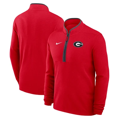 Pull Nike Victory Performance demi-zip léger pour homme des Georgia Bulldogs, rouge