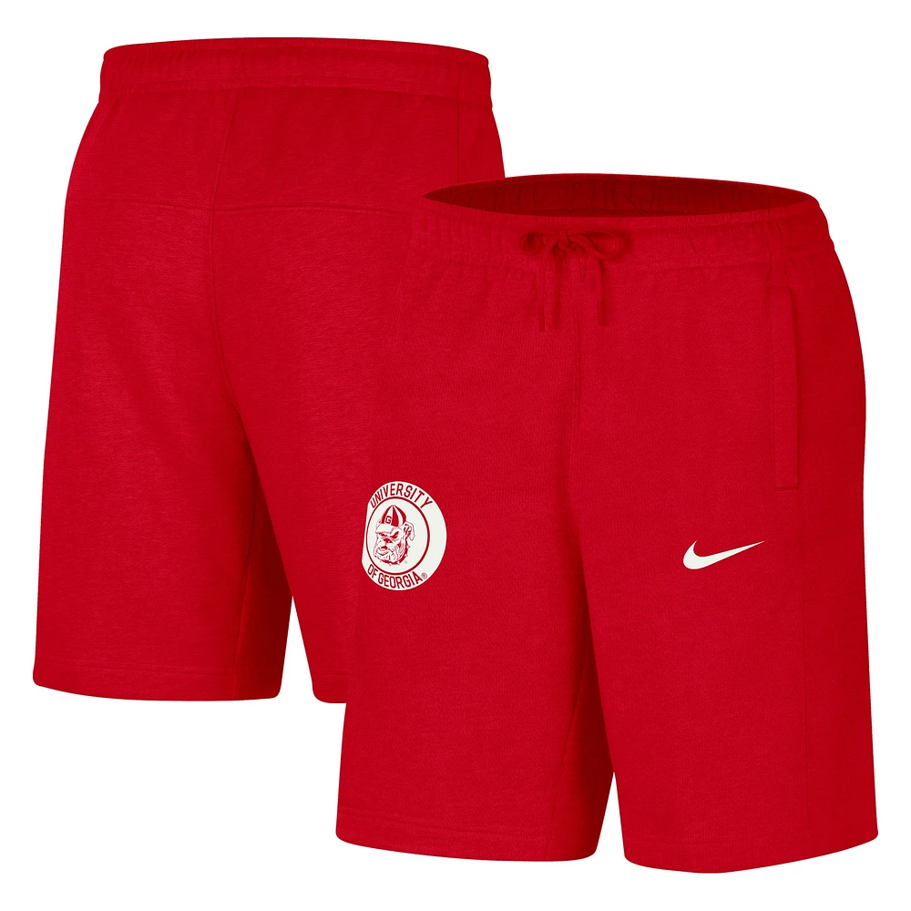 Short Nike rouge avec logo des Georgia Bulldogs pour homme