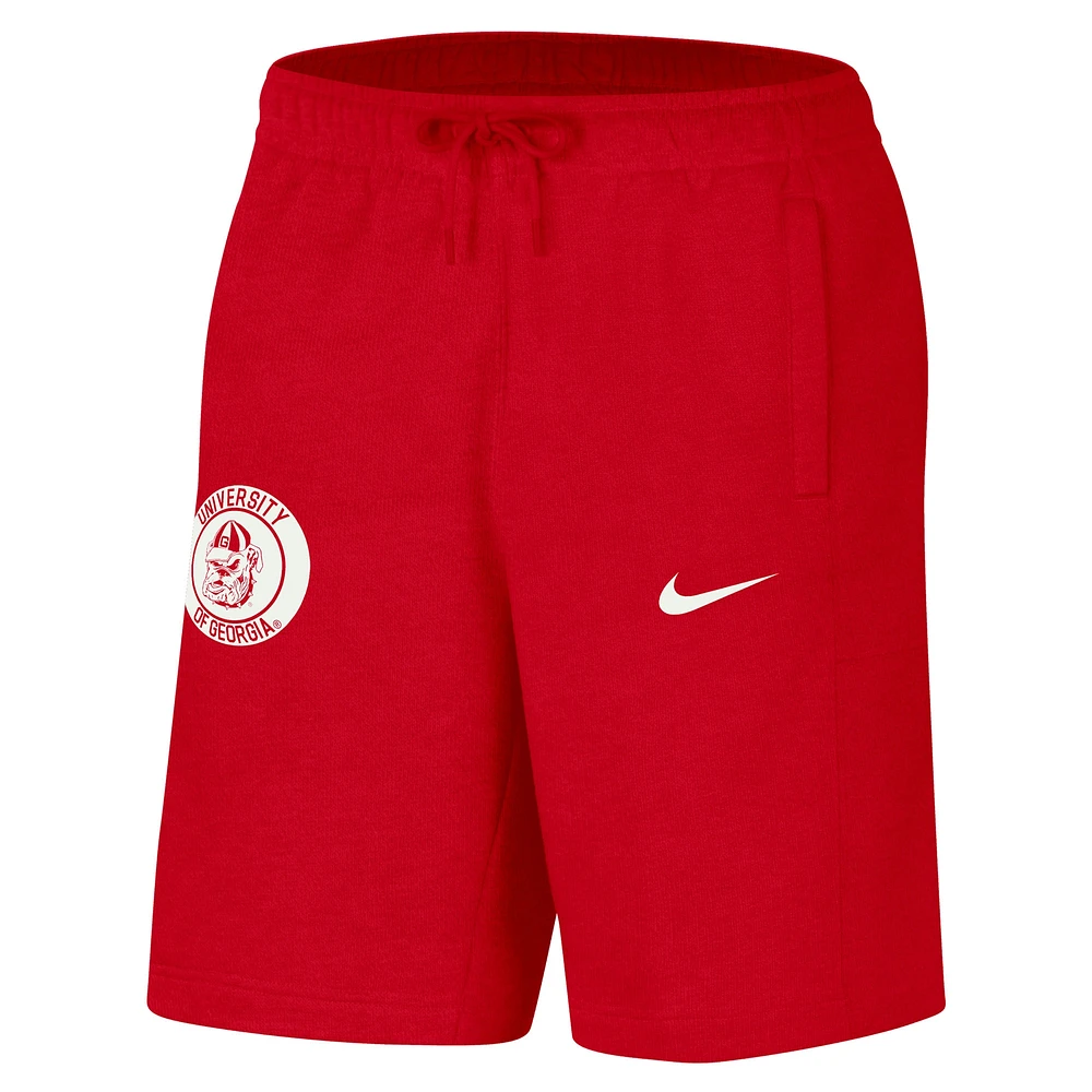 Short Nike rouge avec logo des Georgia Bulldogs pour homme