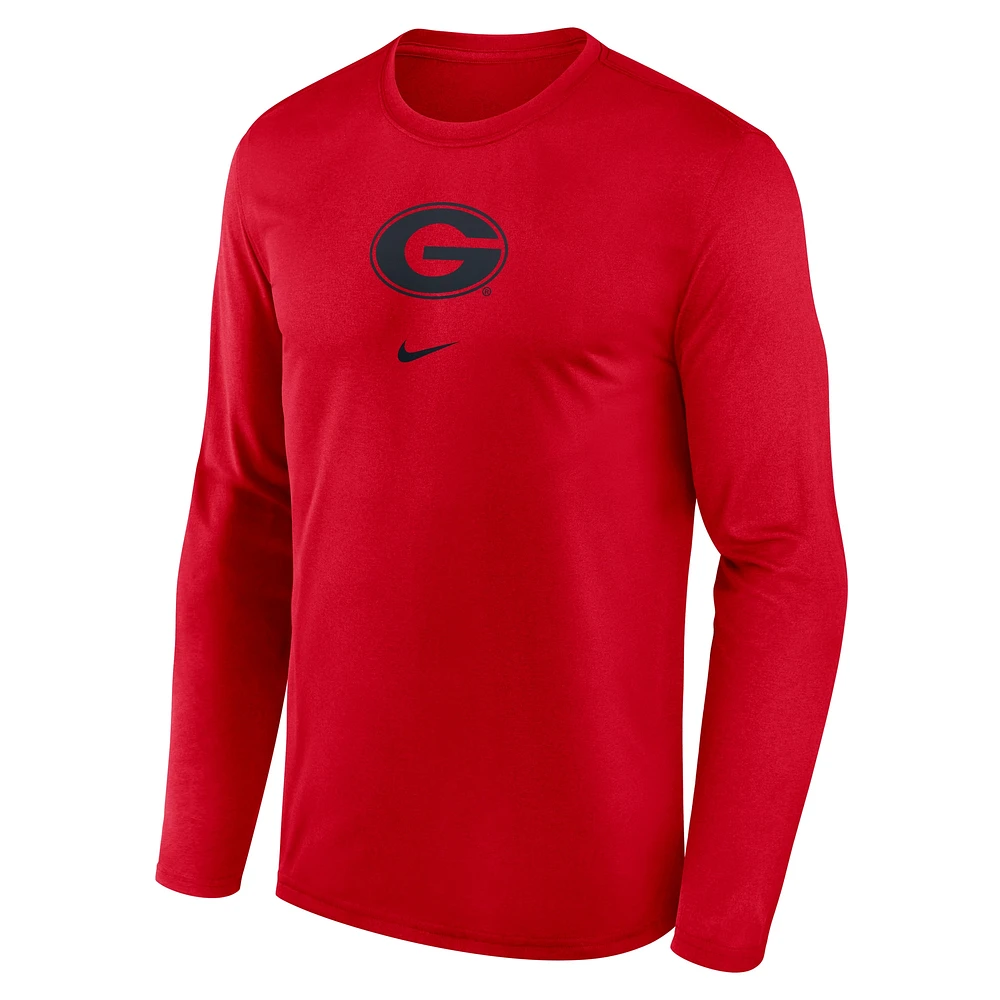 Men's Nike Red Georgia Bulldogs On-Court Basketball Shootaround Performance Long Sleeve T-Shirt