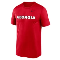 T-shirt Nike rouge Georgia Bulldogs Primetime Legend Wordmark pour homme