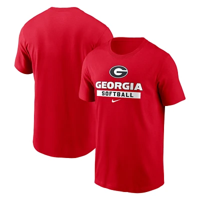 T-shirt de softball Nike Georgia Bulldogs Drop pour homme, rouge