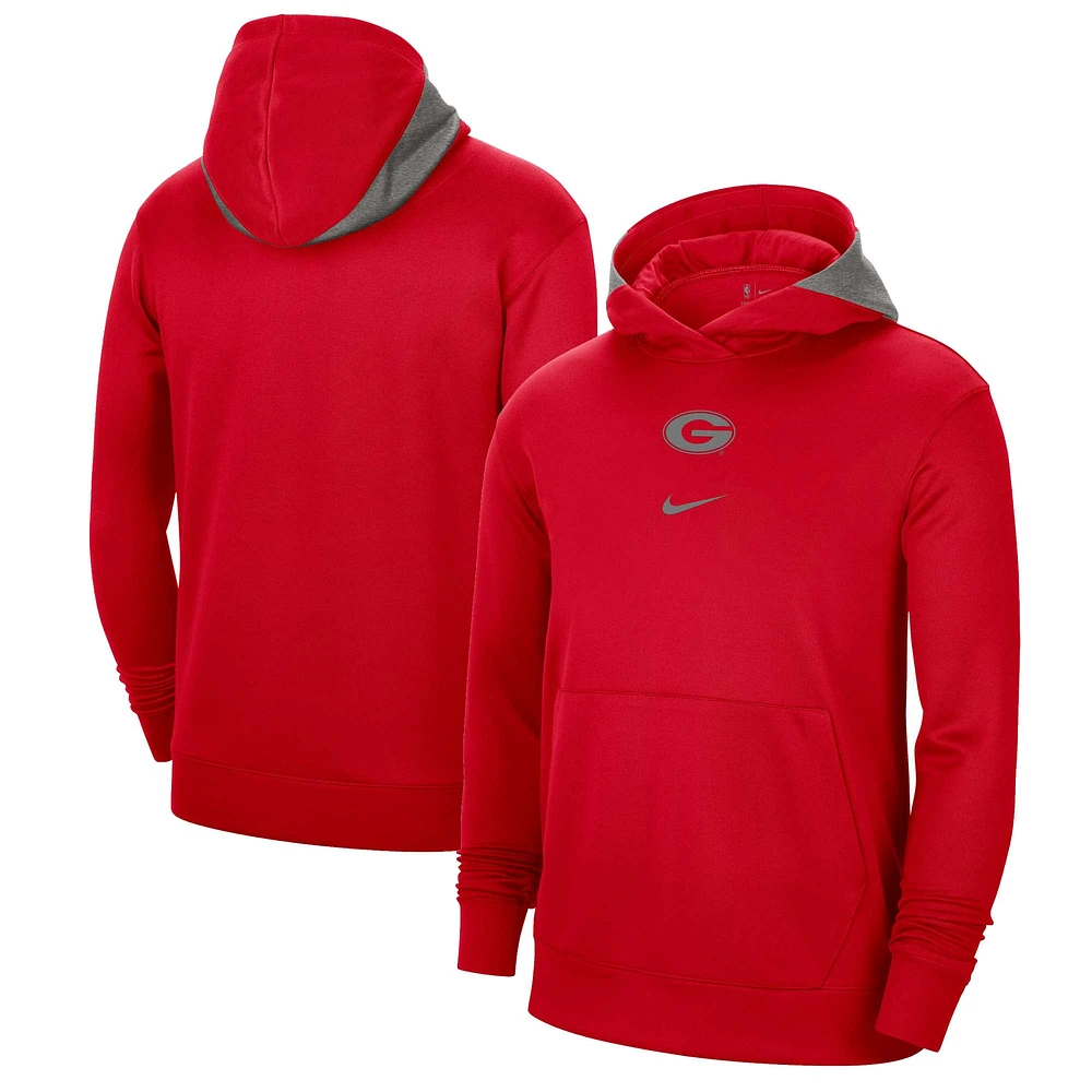 Sweat à capuche Nike rouge Georgia Bulldogs Team Basketball Spotlight Performance pour homme