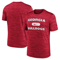 T-shirt Nike rouge Georgia Bulldogs Velocity Mascot Performance pour homme