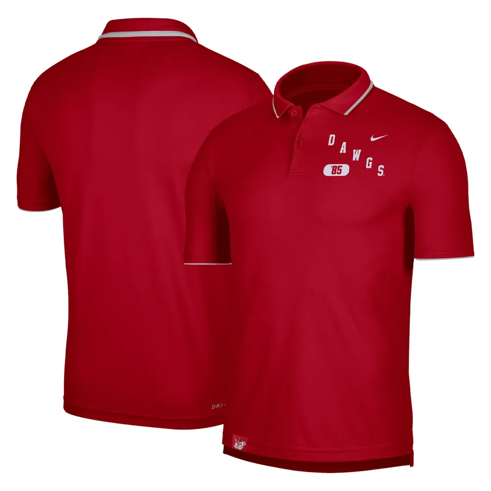 Polo performance Nike Georgia Bulldogs Wordmark pour homme, rouge