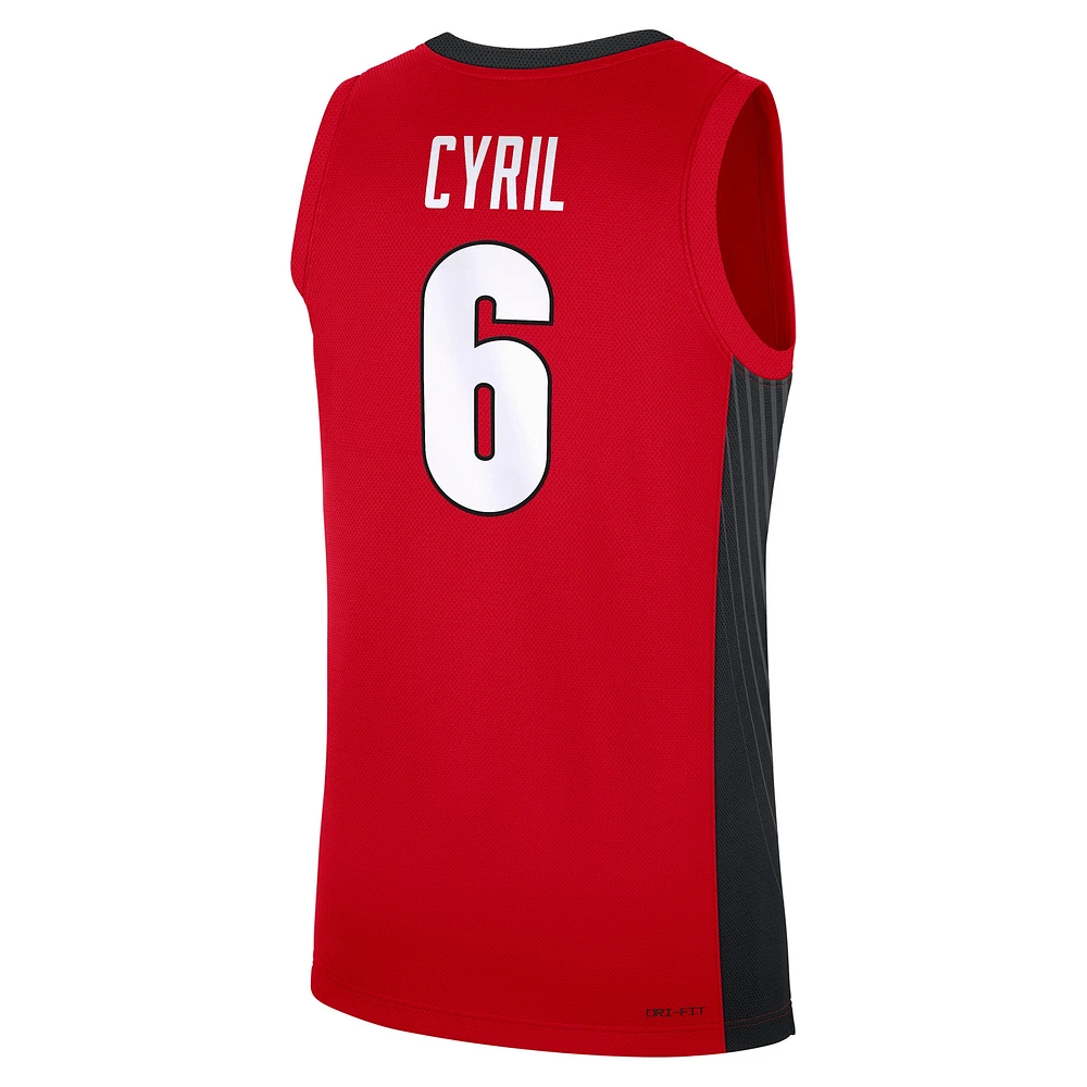 Men's Nike Somto Cyril Red Georgia Bulldogs NIL Basketball Replica Player Jersey