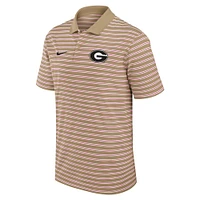 Men's Nike Tan Georgia Bulldogs Athletic Prep Striped Performance Polo