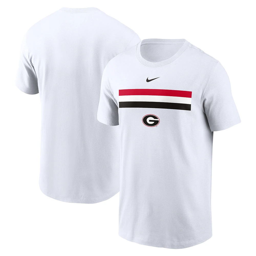 T-shirt Nike blanc à motif campus des Georgia Bulldogs pour homme