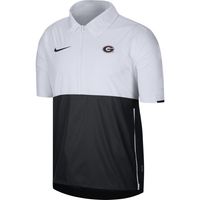 Men's Nike White Georgia Bulldogs Coaches Half-Zip Pullover Jacket