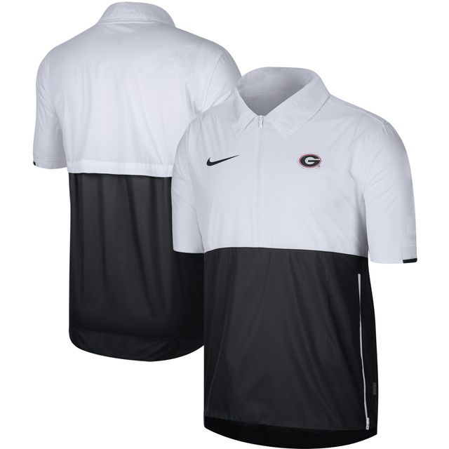 Veste à enfiler demi-zip Nike pour hommes, Georgia Bulldogs Coaches, blanche