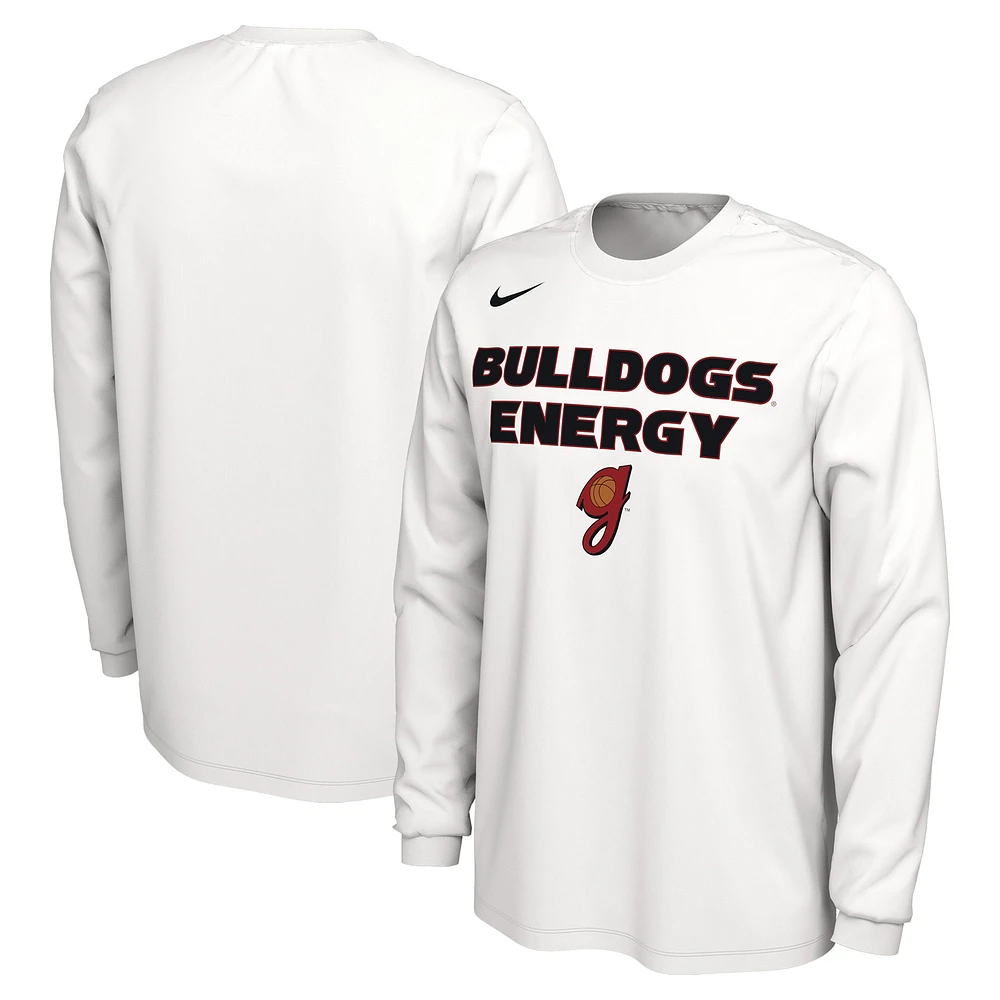 T-shirt à manches longues Nike pour hommes Georgia Bulldogs Lady Dawgs Basketball Legend On Court Energy Bench