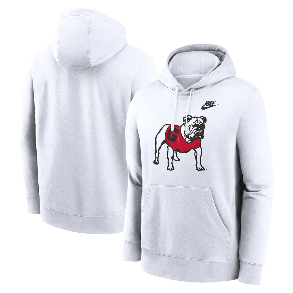 Sweat à capuche en polaire blanc Georgia Bulldogs Legacy Logo Club pour homme de Nike