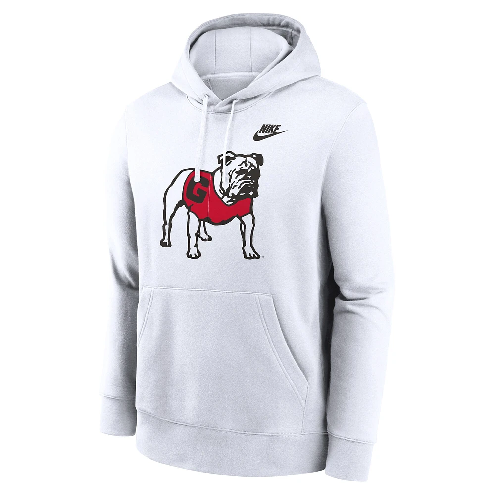 Sweat à capuche en polaire blanc Georgia Bulldogs Legacy Logo Club pour homme de Nike