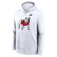 Sweat à capuche en polaire blanc Georgia Bulldogs Legacy Logo Club pour homme de Nike