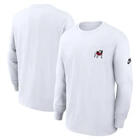 Men's Nike White Georgia Bulldogs Legacy Max90 Pocket Long Sleeve T-Shirt