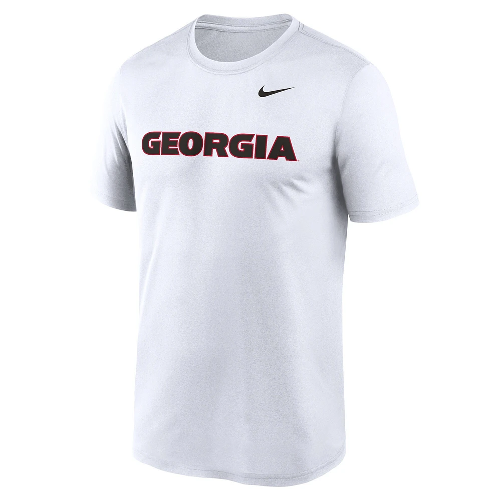 T-shirt Nike blanc pour hommes des Georgia Bulldogs Primetime Legend Wordmark