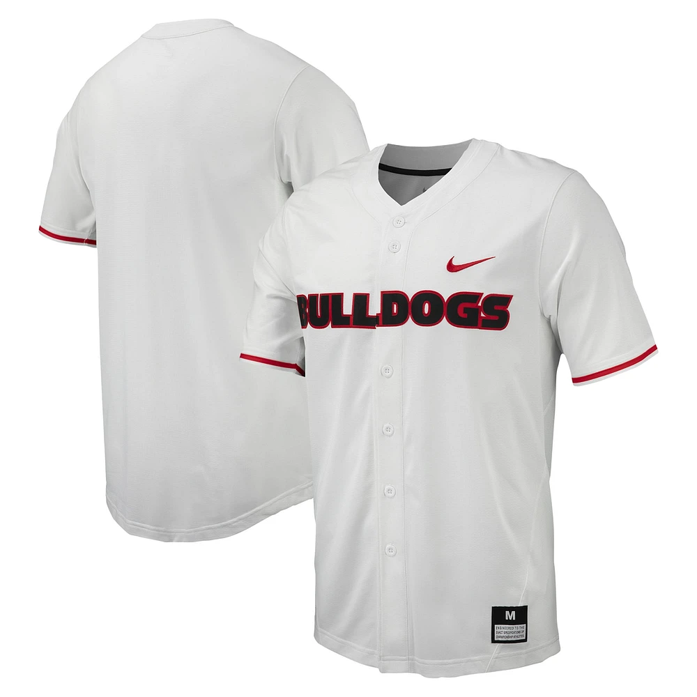 Men's Nike Georgia Bulldogs Replica Full-Button Baseball Jersey