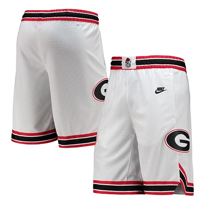 Short de basket-ball Nike Georgia Bulldogs Retro Replica Performance pour homme, blanc