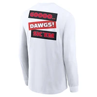 T-shirt à manches longues Nike Georgia Bulldogs Two-Hit Classic Location pour homme, blanc