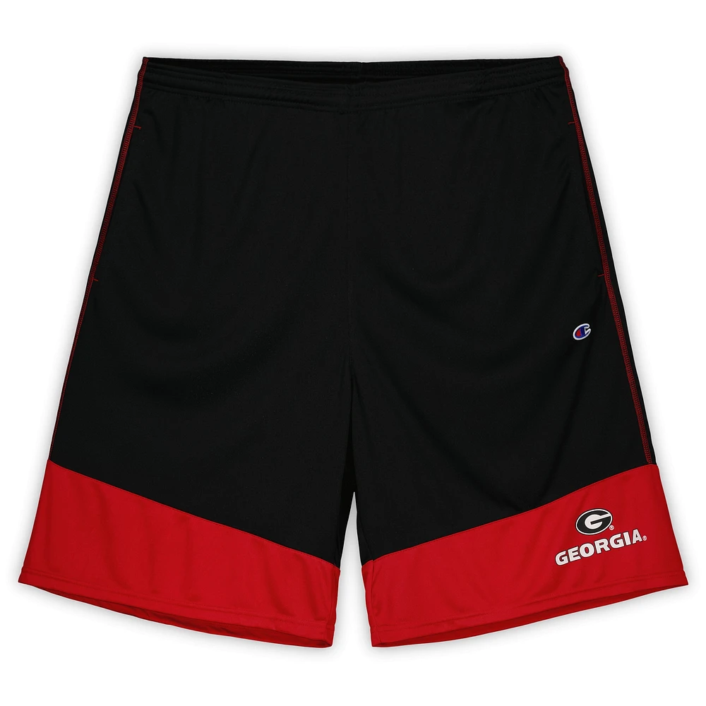 Men's Profile Black Georgia Bulldogs Big & Tall Interlock Cuff Shorts