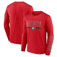 Men's Profile Red Georgia Bulldogs Big & Tall Two-Hit Graphic Long Sleeve T-Shirt