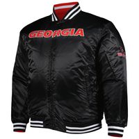 Men's Red/Black Georgia Bulldogs Big & Tall Reversible Satin Full-Zip Jacket