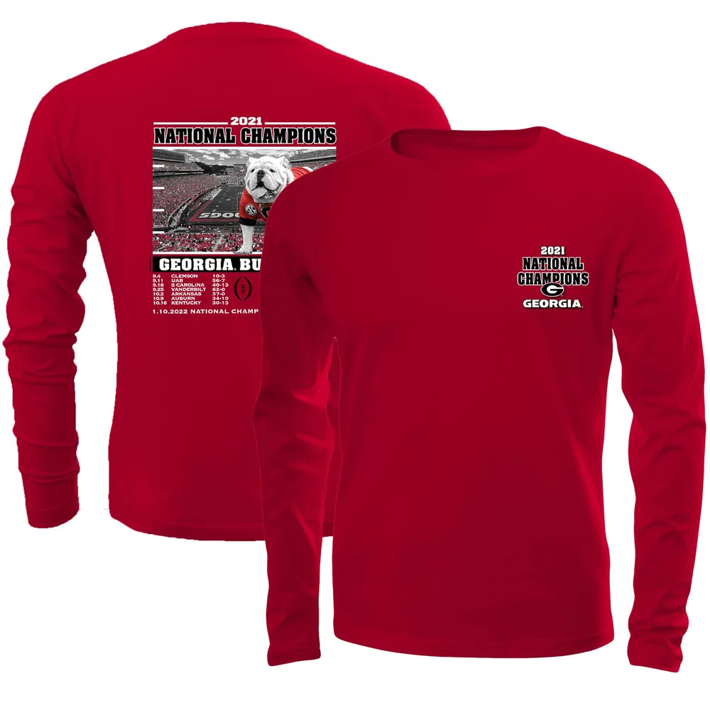 Men's Fanatics Branded Black Georgia Bulldogs College Football Playoff 2021  National Champions Schedule T-Shirt