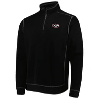Men's Tommy Bahama Black Georgia Bulldogs Sport Tobago Bay Tri-Blend Mock Neck Half-Zip Jacket