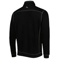 Men's Tommy Bahama Black Georgia Bulldogs Sport Tobago Bay Tri-Blend Mock Neck Half-Zip Jacket