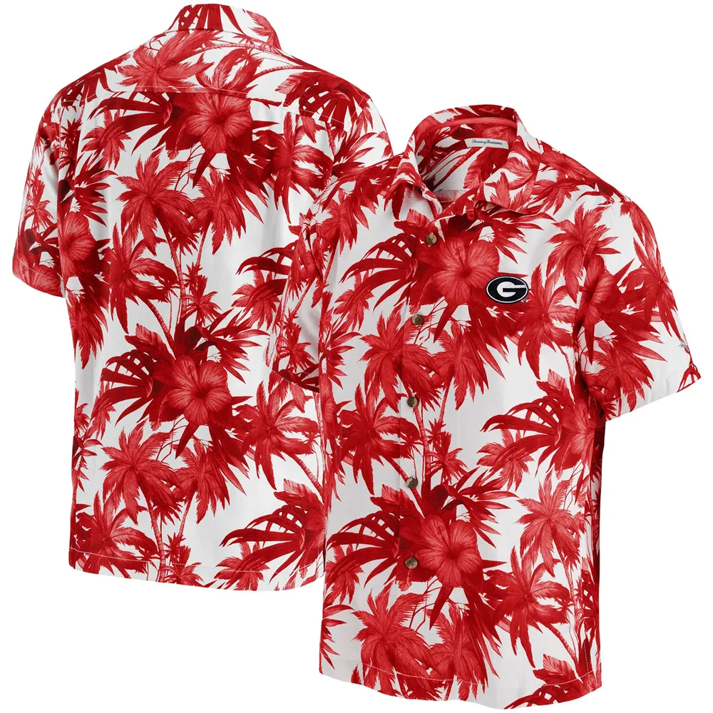 Men's Tommy Bahama Cream Boston Red Sox Paradise Fly Ball Camp Button-Up Shirt