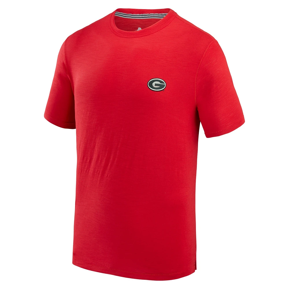 T-shirt de plage Tommy Bahama rouge Georgia Bulldogs Sport Bali pour hommes