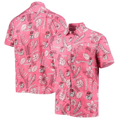 Men's Wes & Willy Red Georgia Bulldogs Vintage Floral Button-Up Shirt