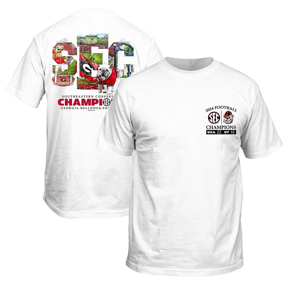 Men's Georgia Bulldogs 2024 SEC Football Conference Champions Score T-Shirt