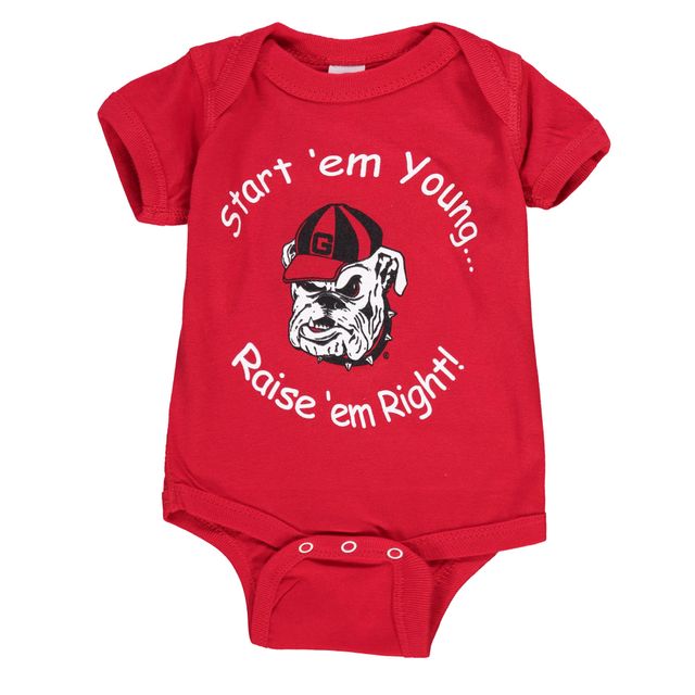 Body rouge Georgia Bulldogs Start 'Em Young pour nouveau-né et bébé