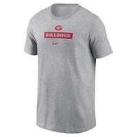 T-shirt Nike gris avec logo de l'équipe des Bulldogs Géorgie pour enfants d'âge préscolaire