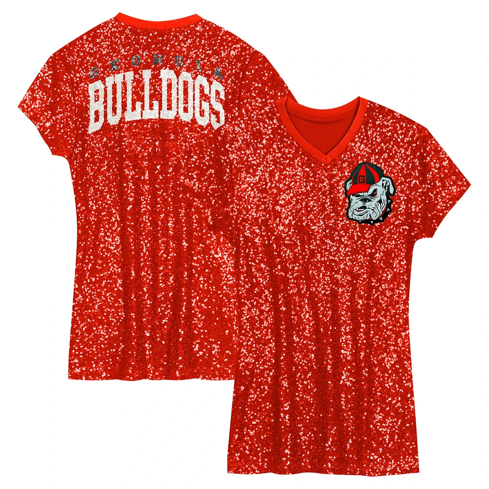 Preschool  Red Georgia Bulldogs Sequin V-Neck Dress