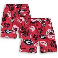 Preschool Wes & Willy Red Georgia Bulldogs Floral Volley Swim Shorts