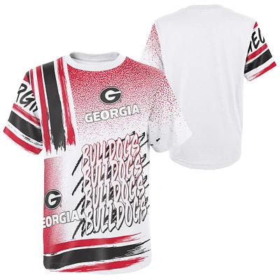 T-shirt surdimensionné blanc Georgia Bulldogs Gametime pour enfants d'âge préscolaire