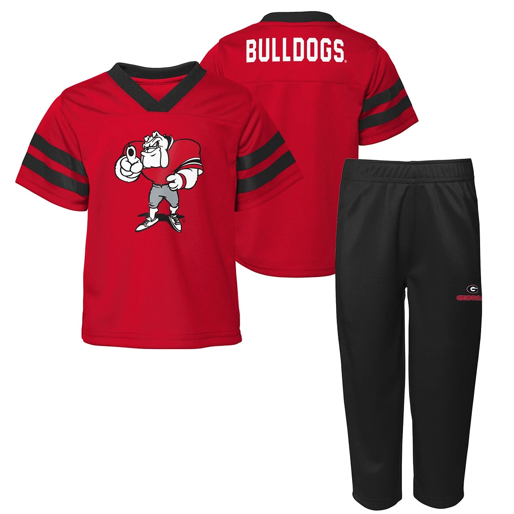 Toddler Red Georgia Bulldogs Two-Piece Zone Jersey & Pants Set