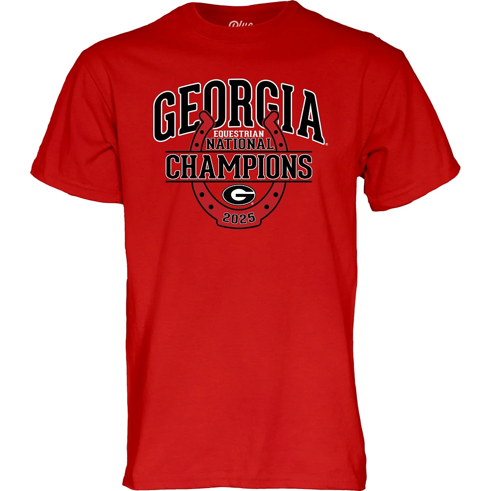 Unisex Blue 84  Red Georgia Bulldogs 2025 NCEA Equestrian National Champions T-Shirt